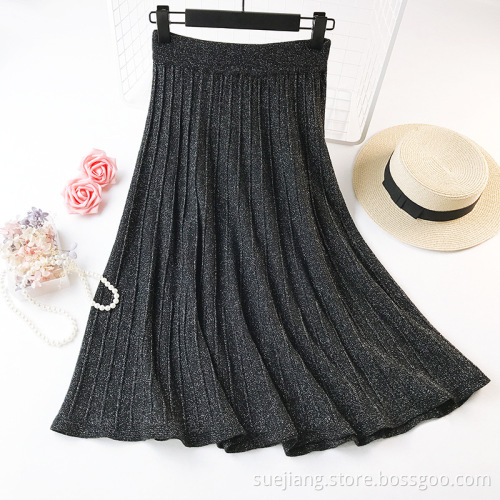 Women Knitted Strip Skirt Women Causal Dress